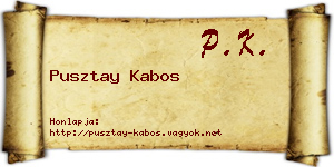 Pusztay Kabos névjegykártya